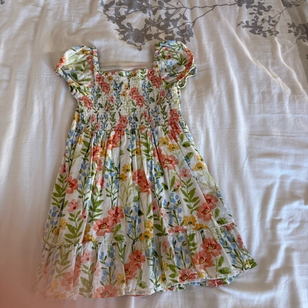 Gymboree Girls Floral Ruffle Dress - Prairie Fields - Bunnys Tail Size 7 - Picture 4 of 7